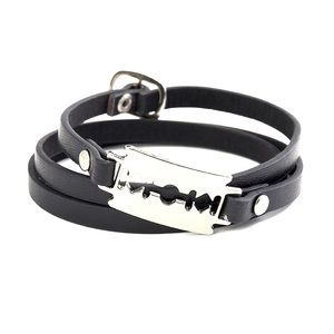 Blade PU Leather Goth Unisex Bracelet